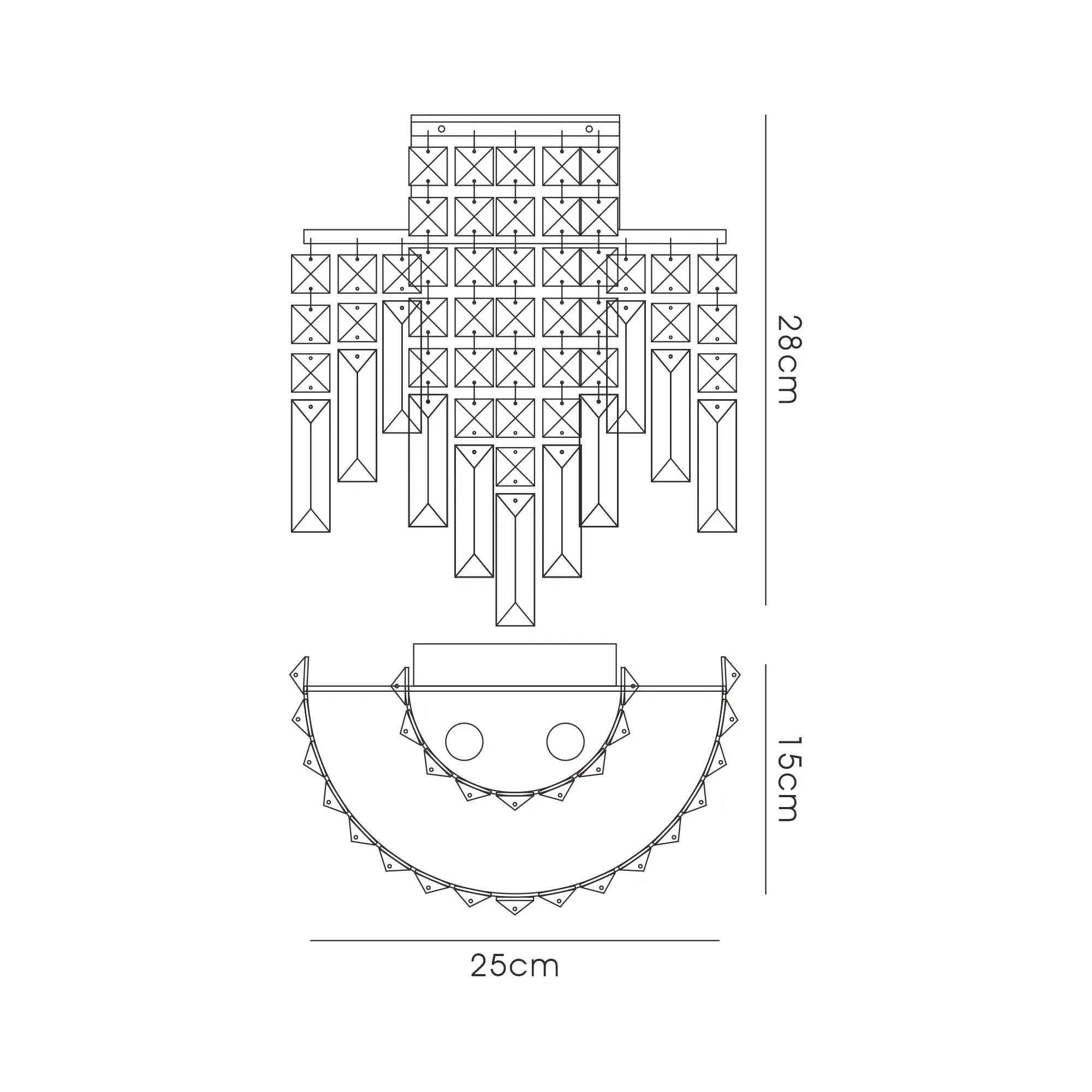 IL30250/IP  Maddison IP44 Crystal Wall Lamp 2 Light Polished Chrome
